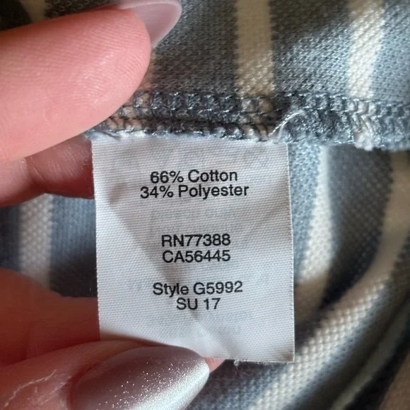 Madewell Blue and White Off-Shoulder Blouse - Picture 5 of 5